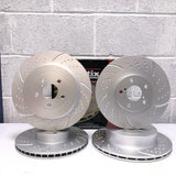 FOR SUBARU IMPREZA 2.0 TURBO FRONT REAR DIMPLED GROOVED BRAKE DISCS MINTEX PADS
