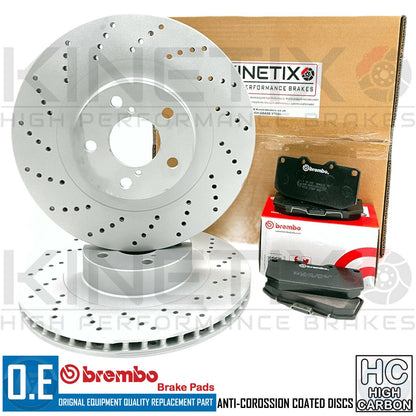FOR SUBARU BRZ FORESTER IMPREZA OUTBACK LEGACY FRONT DRILLED BRAKE DISCS PADS