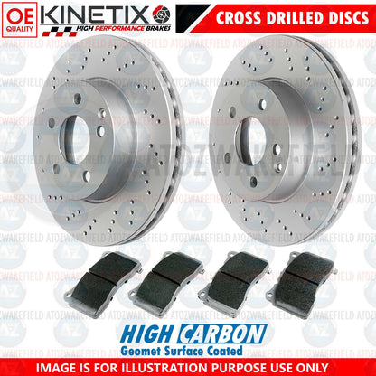 FOR SUBARU IMPREZA 2.5 WRX STi 11- FRONT DRILLED BRAKE DISCS PADS 326mm 114PCD
