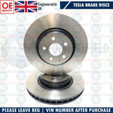 FOR TESLA MODEL S 60 70 75 85 P85D P100D FRONT OE QULITY BRAKE DISCS 355mm PAIR