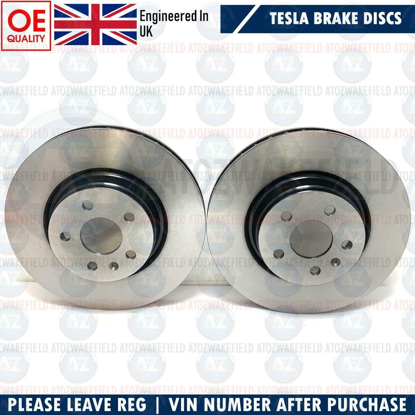FOR TESLA MODEL S 70 FRONT HIGH CARBON COATED BRAKE DISCS PAIR 355mm