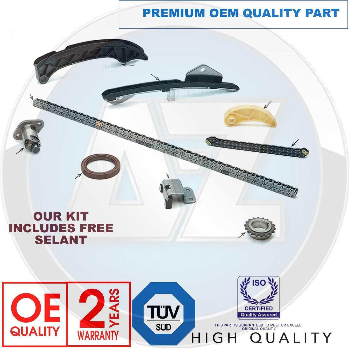 FOR TOYOTA AURIS 1.6 VVTi 124BHP 1ZRFE PETROL TIMING CHAIN GEARS TENSIONER KIT