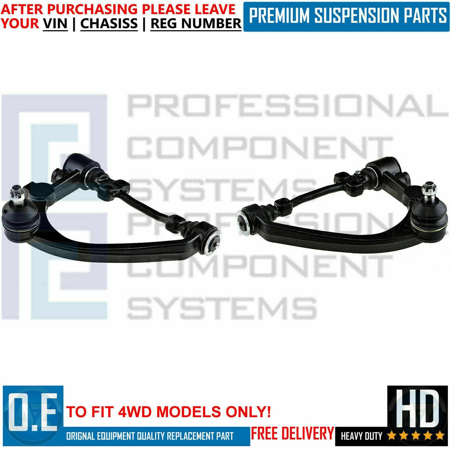 FOR TOYOTA HIACE 4WD FRONT TOP UPPER LEFT RIGHT SUSPENSION WISHBONE CONTROL ARMS