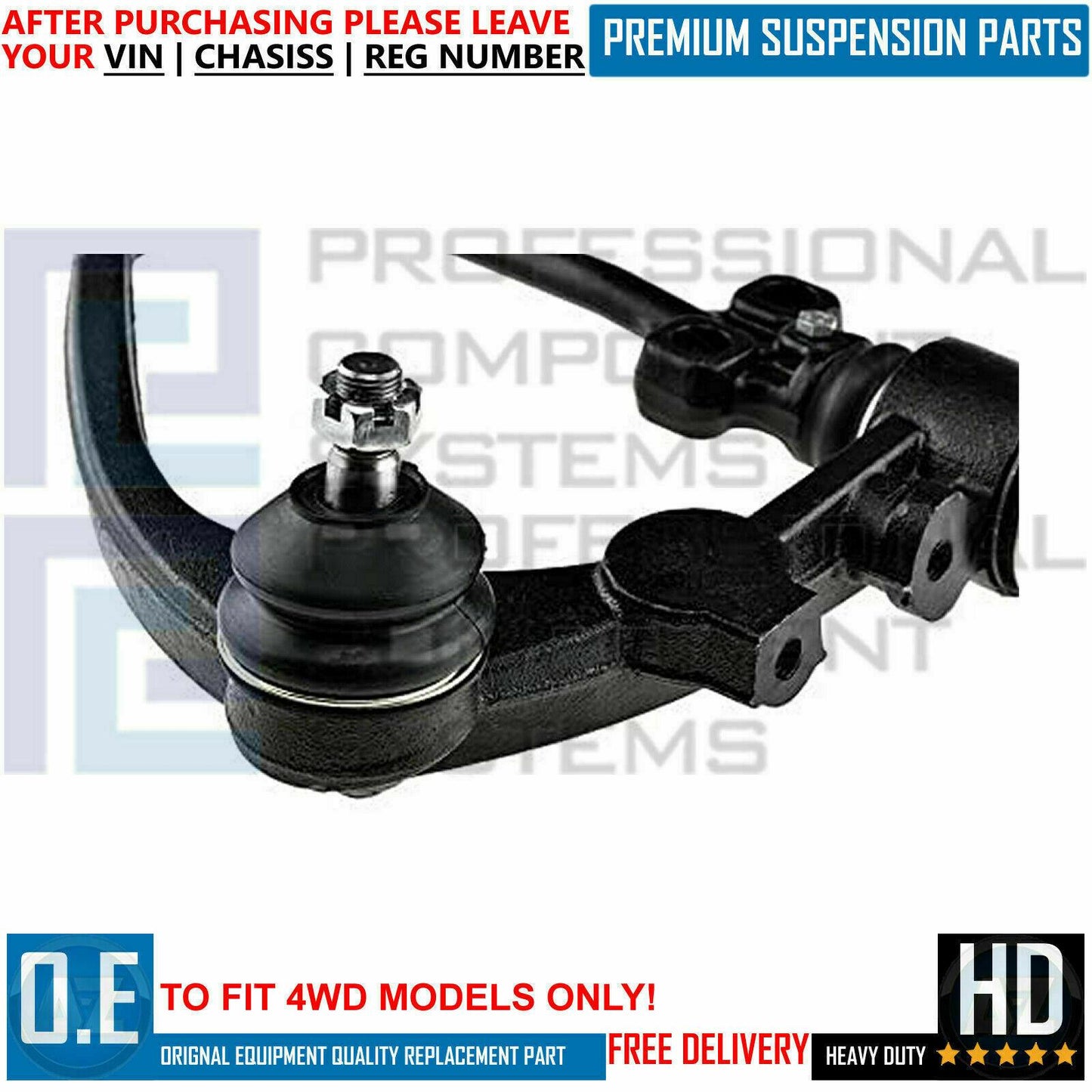 FOR TOYOTA HIACE 4WD FRONT TOP UPPER LEFT RIGHT SUSPENSION WISHBONE CONTROL ARMS