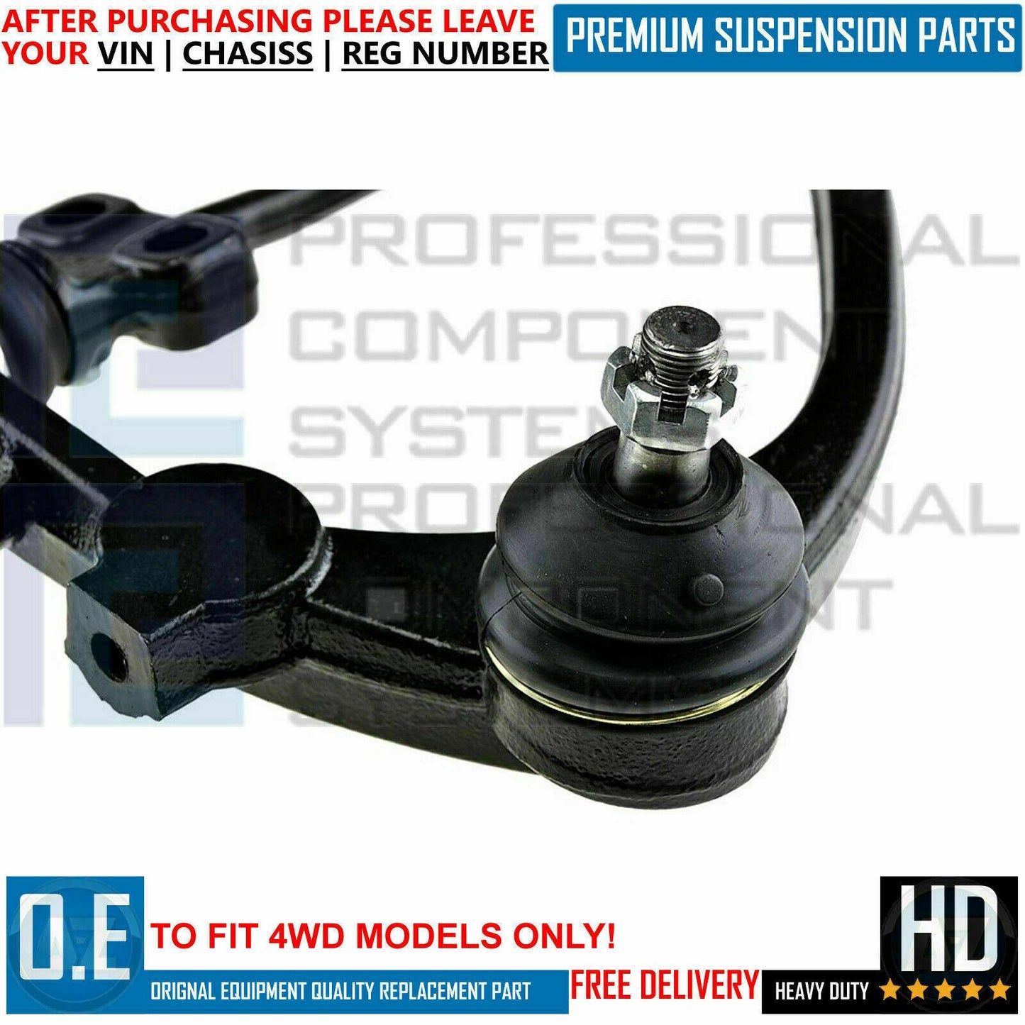 FOR TOYOTA HIACE 4WD FRONT TOP UPPER LEFT RIGHT SUSPENSION WISHBONE CONTROL ARMS