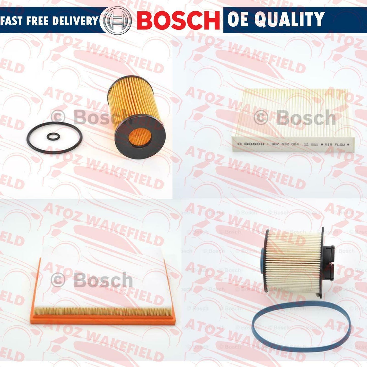 FOR VAUXHALL ASTRA J 1.6 CDTI OIL AIR FUEL CABIN POLLEN FILTER SERVICE KIT