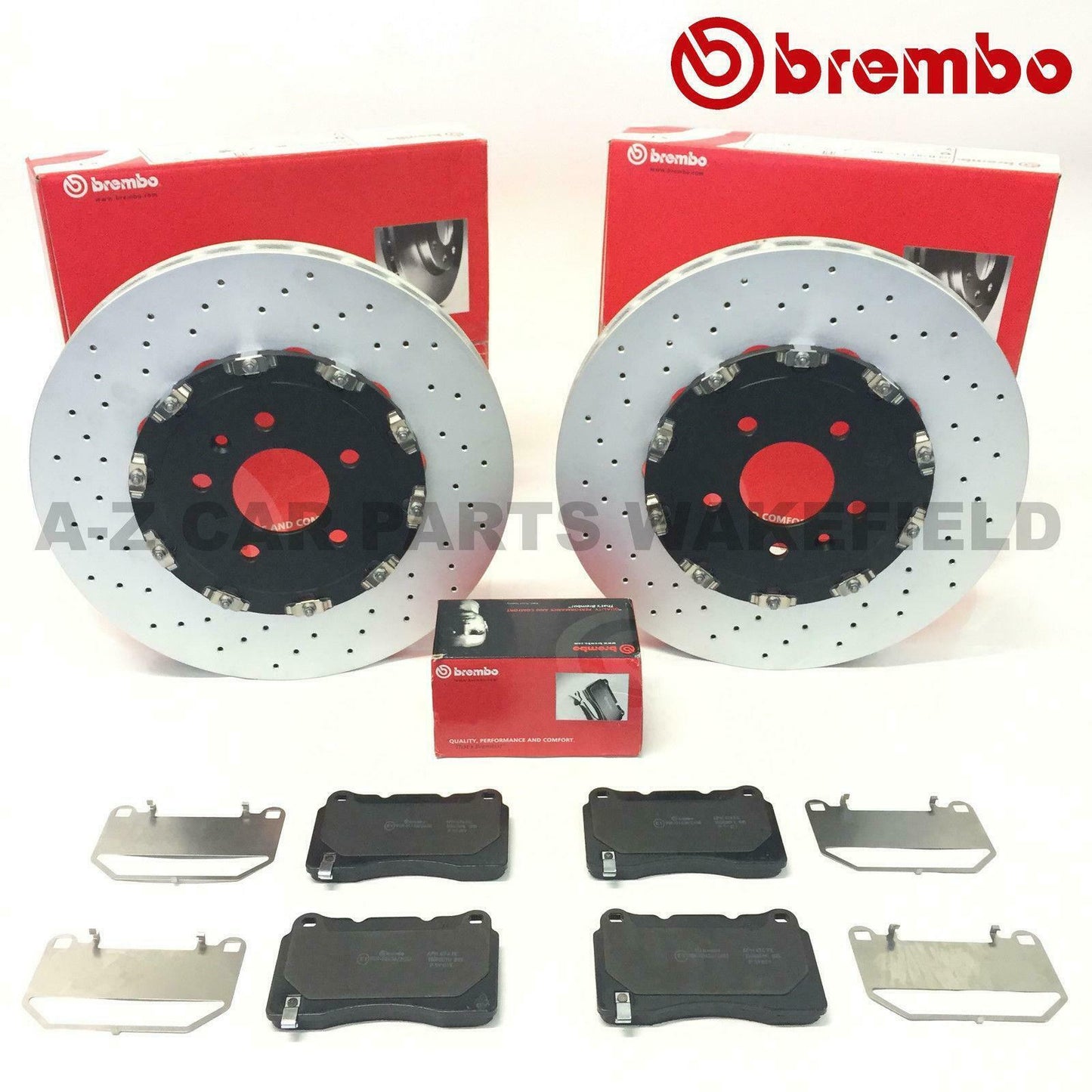 FOR VAUXHALL ASTRA J GTC MK6 VXR FRONT DRILLED 2-PIECE BREMBO BRAKE DISCS PADS