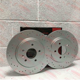 FOR VAUXHALL ASTRA J GTC MK6 VXR REAR COATED DRILLED BRAKE DISCS VENTED PAIR