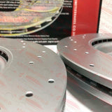 FOR VAUXHALL ASTRA J GTC MK6 VXR REAR COATED DRILLED BRAKE DISCS VENTED PAIR