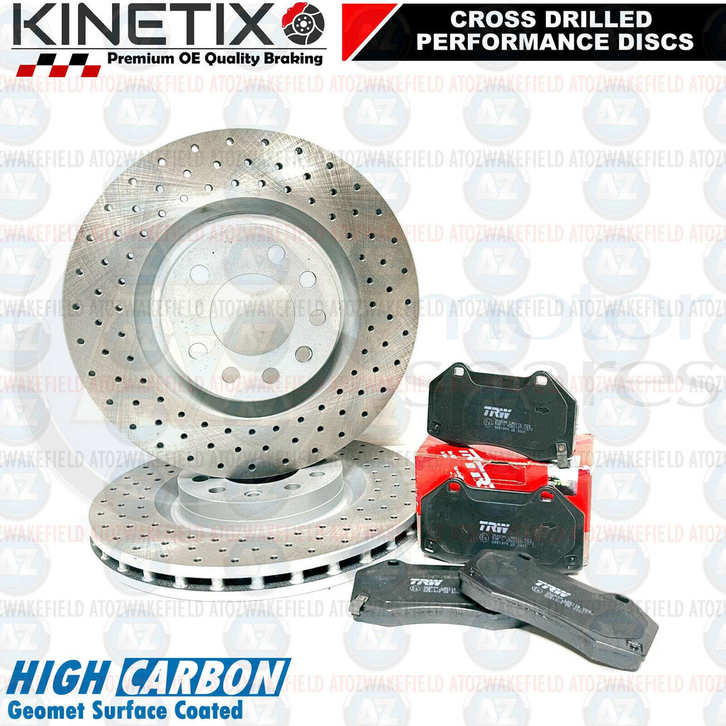 FOR VAUXHALL CORSA VXR NURBURGRING FRONT DRILLED BRAKE DISCS TRW BRAKE PADS 305m