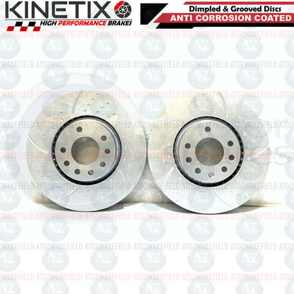 FOR VAUXHALL CORSA D 1.6 VXR 07-11 FRONT DIMPLED GROOVED BRAKE DISCS PAIR 308mm