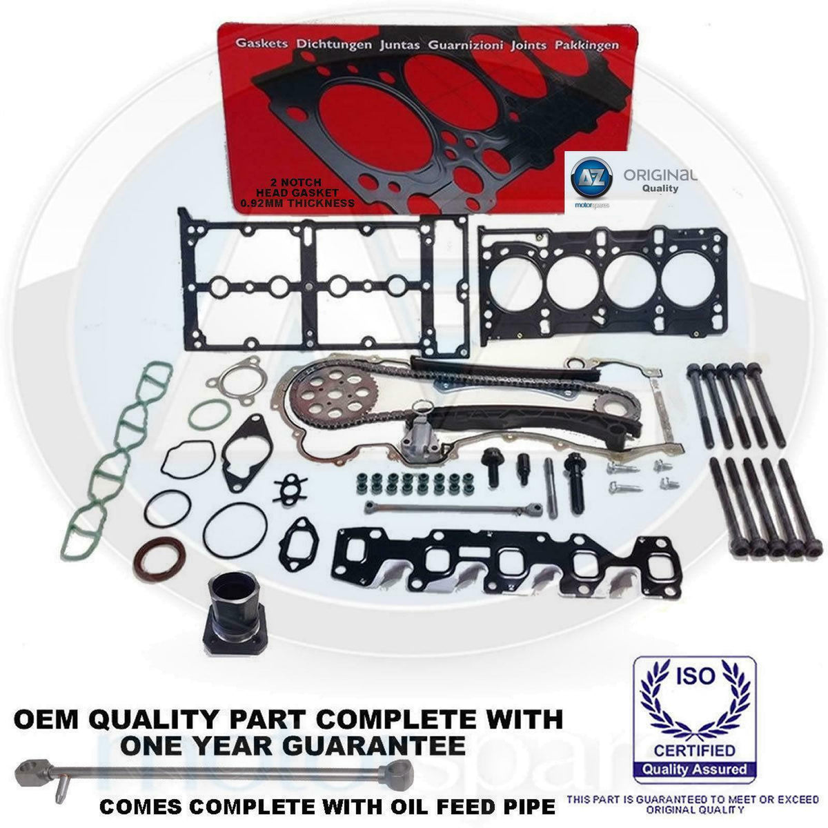 FOR VAUXHALL CORSA C D 1.3 CDTi DIESEL TIMING CHAIN KIT HEAD GASKET SET BOLTS