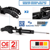FOR VOLKSWAGEN VW TOUAREG 2X FRONT SHOCKERS SHOCK ABSORBERS GENUINE SACHS OEM