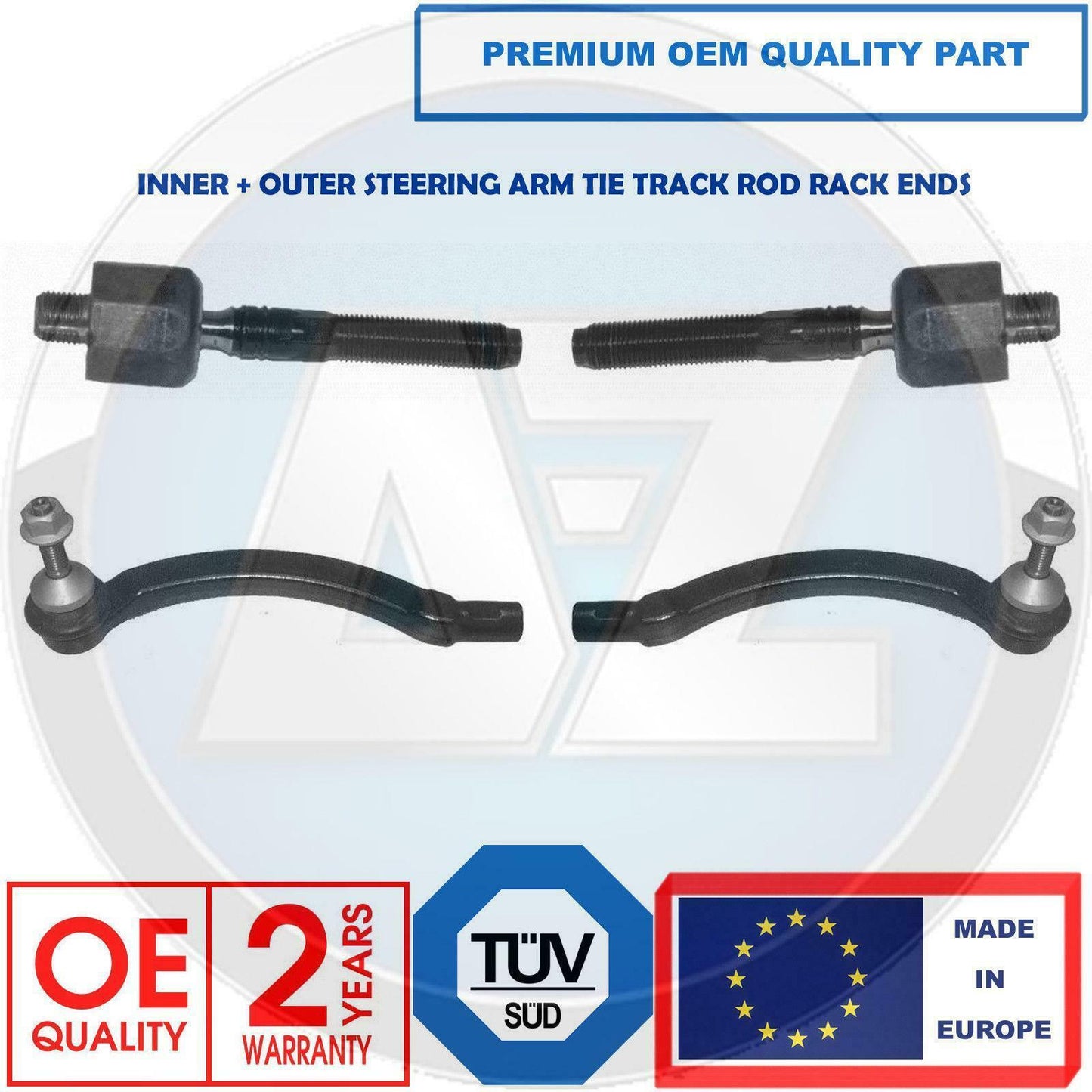 FOR VOLVO S60 V70 S80 FRONT INNER OUTER STEERING ARM TIE TRACK ROD RACK END (ZF)