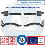 FOR VOLVO S60 V70 S80 FRONT INNER OUTER STEERING ARM TIE TRACK ROD RACK END (ZF)