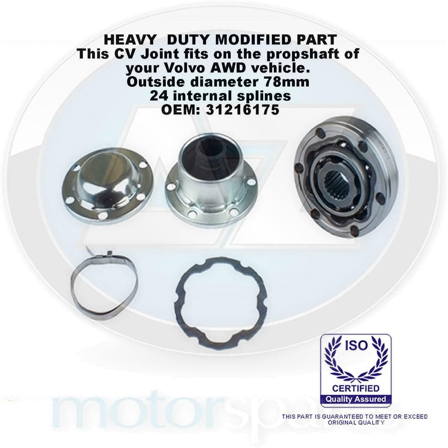 FOR VOLVO S60 V70 XC70 XC90 PROP SHAFT INNER CV JOINT KIT 86MM WITH 20 SPLINES