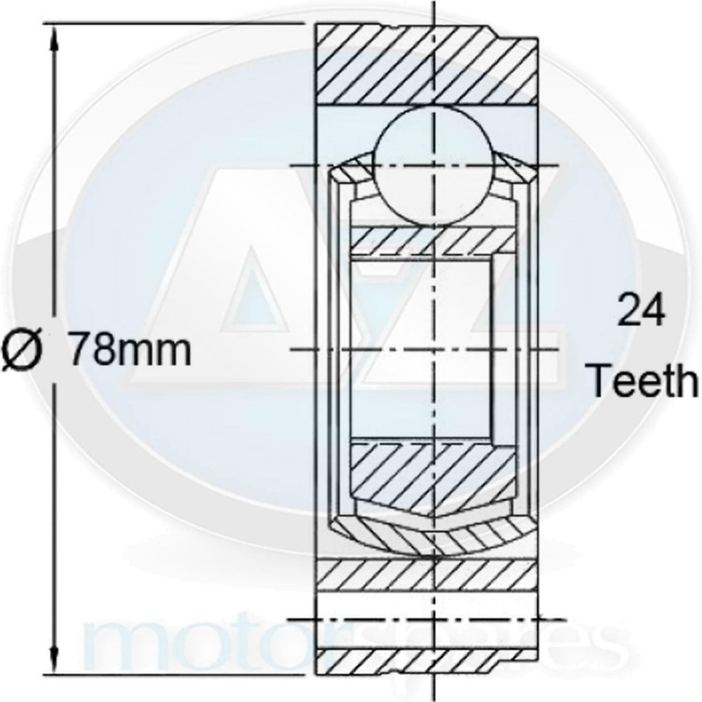 FOR VOLVO S60 V70 XC70 XC90 PROP SHAFT INNER CV JOINT KIT 86MM WITH 20 SPLINES
