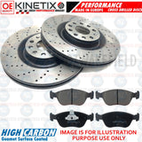 FOR VOLVO V70 2.3 T5 FRONT CROSS DRILLED PERFORMANCE BRAKE DISCS PADS 280mm