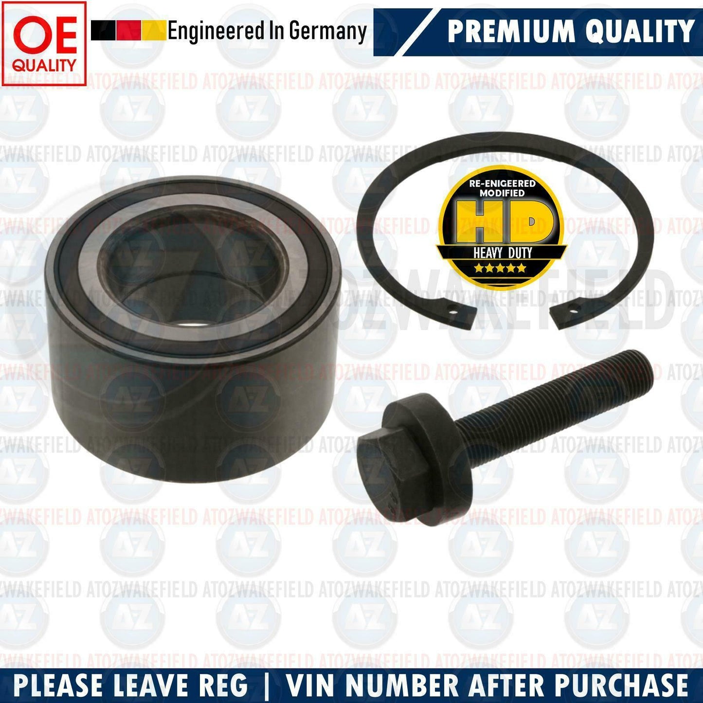 FOR VW AMAROK 2010-> FRONT AXLE ABS WHEEL BEARING KIT 2H0498627 NEW HEAVY DUTY