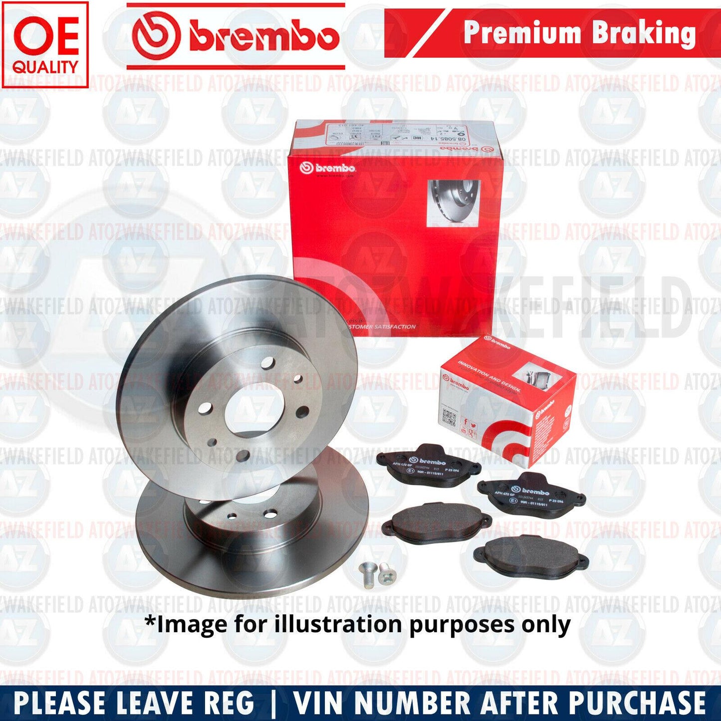 FOR SKODA OCTAVIA 1.6 REAR GENUINE BREMBO BRAKE DISCS PADS 272mm *Solid* RR