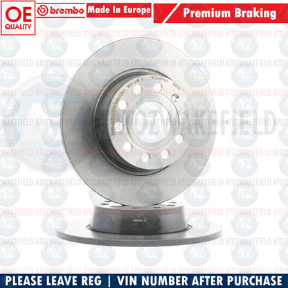 FOR AUDI A3 8P 1.6 FSi REAR GENUINE BREMBO BRAKE DISCS PADS 272mm *Solid* RR