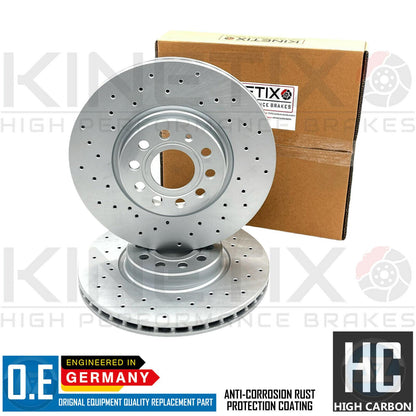 FOR VW GOLF MK5 2.0 GTI CROSS DRILLED FRONT BRAKE DISCS PAIR 312mm FR