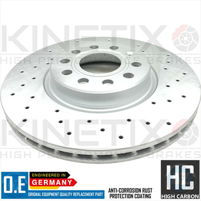 FOR VW GOLF MK5 2.0 GTI CROSS DRILLED FRONT BRAKE DISCS PAIR 312mm FR