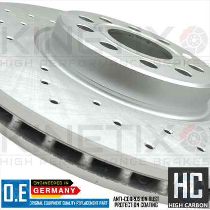 FOR VW GOLF MK5 2.0 GTI CROSS DRILLED FRONT BRAKE DISCS PAIR 312mm FR