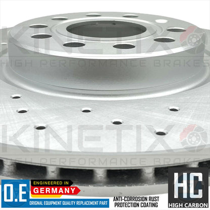 FOR AUDI A3 8P 2.0 TDI FRONT CROSS DRILLED BRAKE DISCS BREMBO PADS & WIRE 312mm