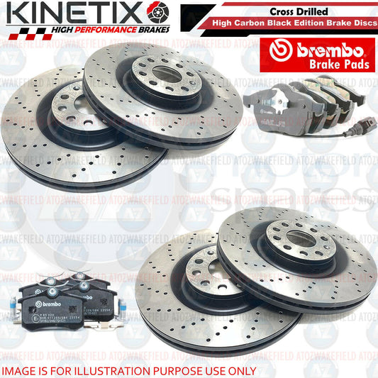 FOR VW GOLF MK4 GTi 1.8T FRONT REAR CROSS DRILLED BRAKE DISCS BREMBO PADS FR RR