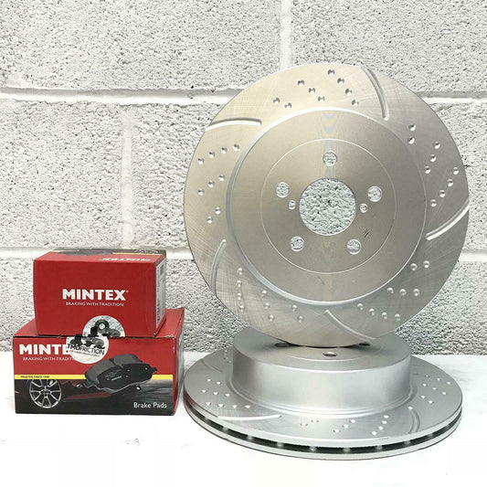 FOR VW GOLF MK7 2.0 GTD REAR DIMPLED GROOVED BRAKE DISCS MINTEX PADS SET 272mm