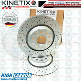 FOR VW GOLF R MK6 DRILLED FRONT REAR BRAKE DISCS BREMBO PADS 345mm 310mm FR RR
