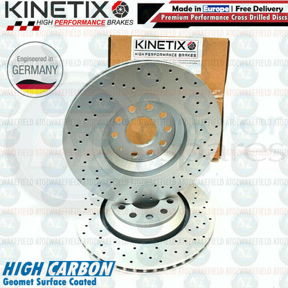 FOR AUDI S3 (8P) FRONT REAR CROSS DRILLED PERFORMANCE BRAKE DISCS 345mm 310mm