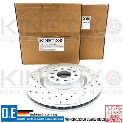 FOR VW SCIROCCO R HIGH CARBON FRONT DRILLED BRAKE DISCS BREMBO PADS 345mm