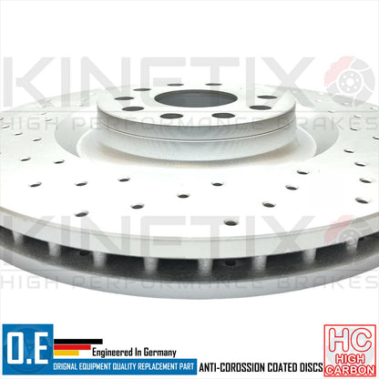 FOR VW SCIROCCO R HIGH CARBON FRONT DRILLED BRAKE DISCS BREMBO PADS 345mm