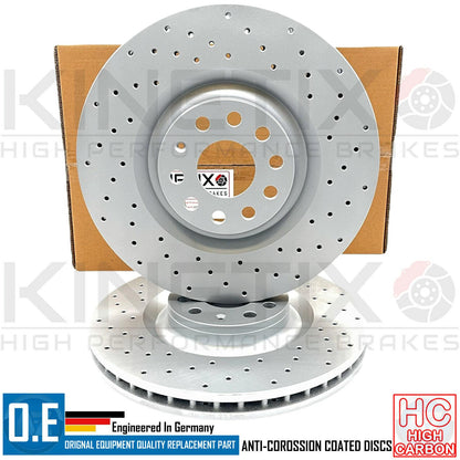 FOR SEAT LEON CUPRA K1 CROSS DRILLED PERFORMANCE FRONT BRAKE DISCS PADS 345mm