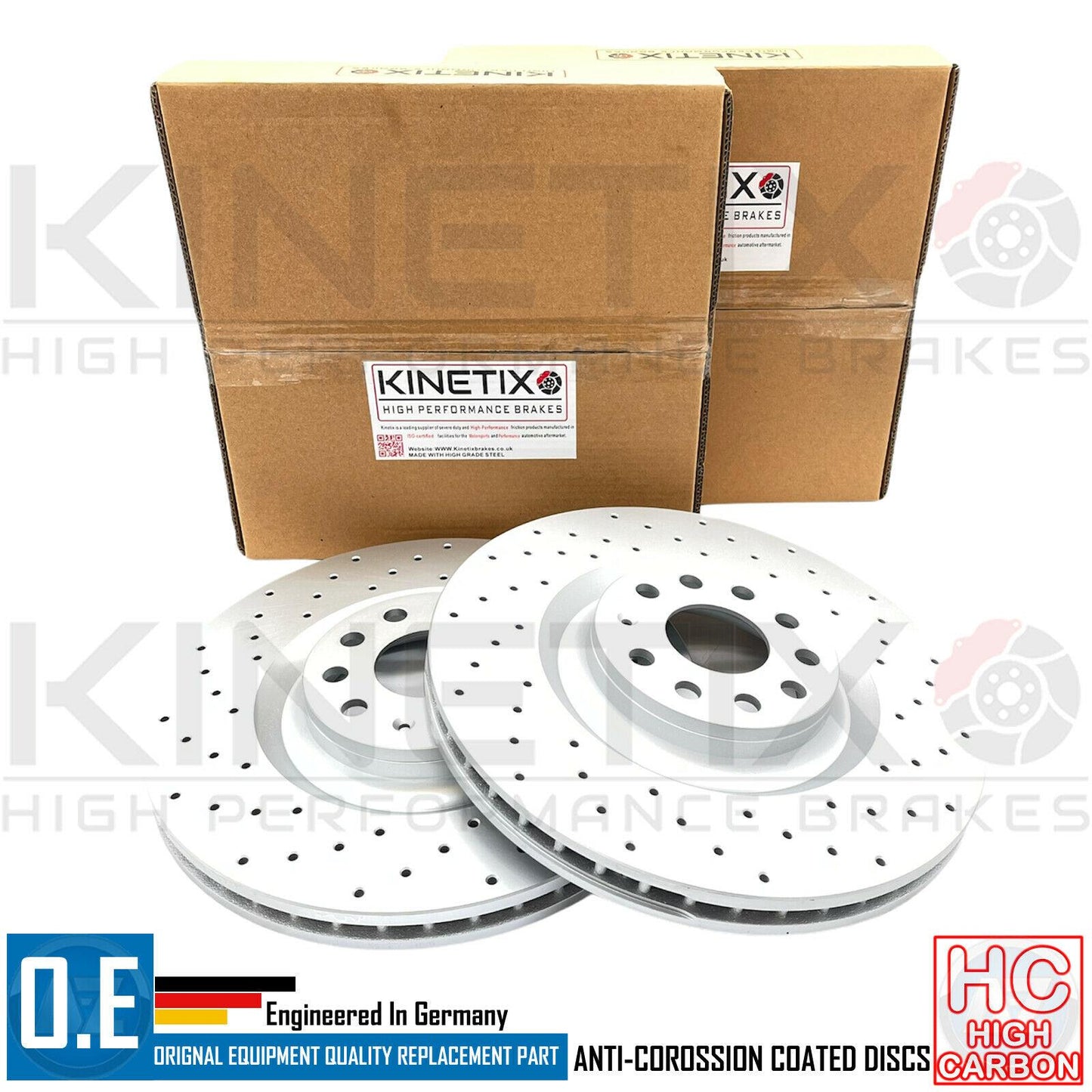 FOR SEAT LEON CUPRA K1 CROSS DRILLED PERFORMANCE FRONT BRAKE DISCS PADS 345mm
