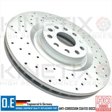 FOR VW CC PASSAT 3.6 R36 CROSS DRILLED PERFORMANCE FRONT BRAKE DISCS PADS 345mm