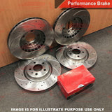 FOR VW POLO 1.4 GTI FRONT CROSS DRILLED GROOVED SPORTS BRAKE DISCS MINTEX PADS