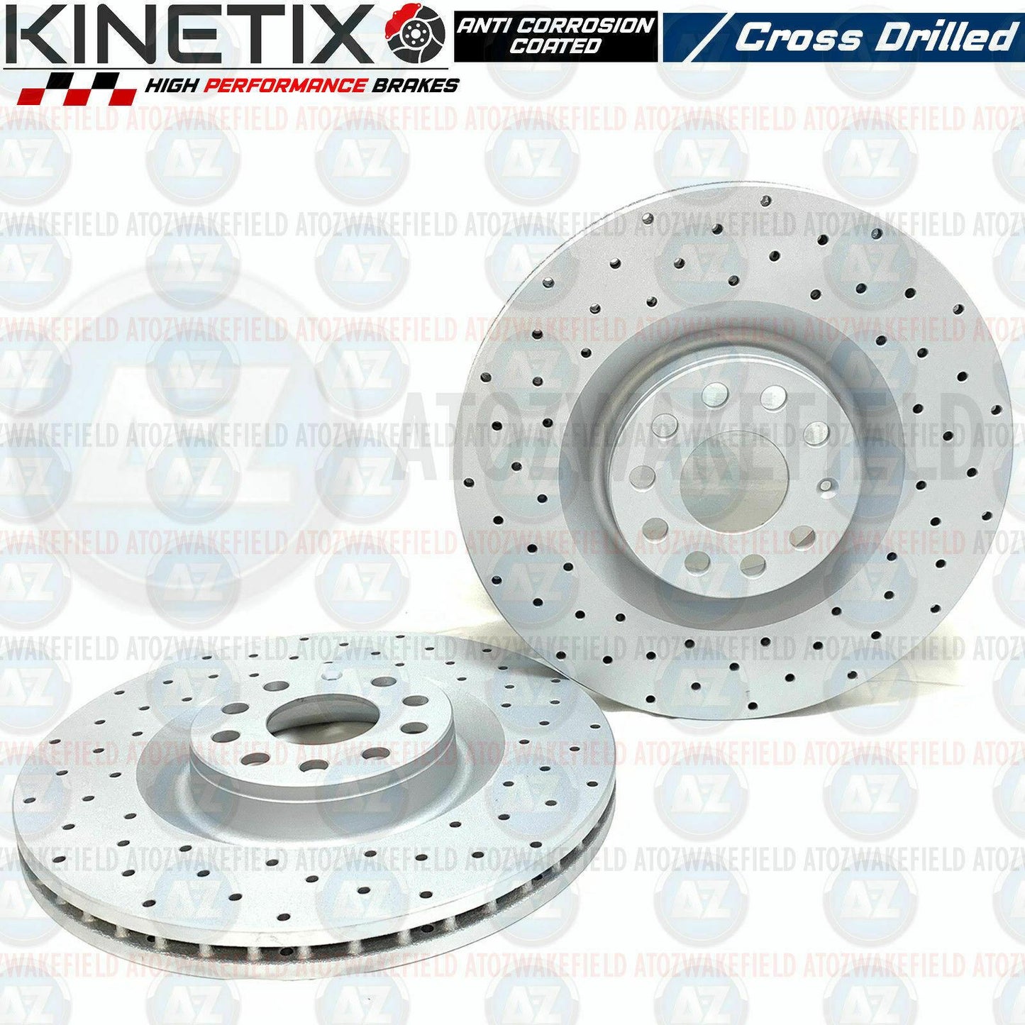 FOR VW SCIROCCO R FRONT REAR DRILLED KINETIX PERFORMANCE BRAKE DISCS MINTEX PADS