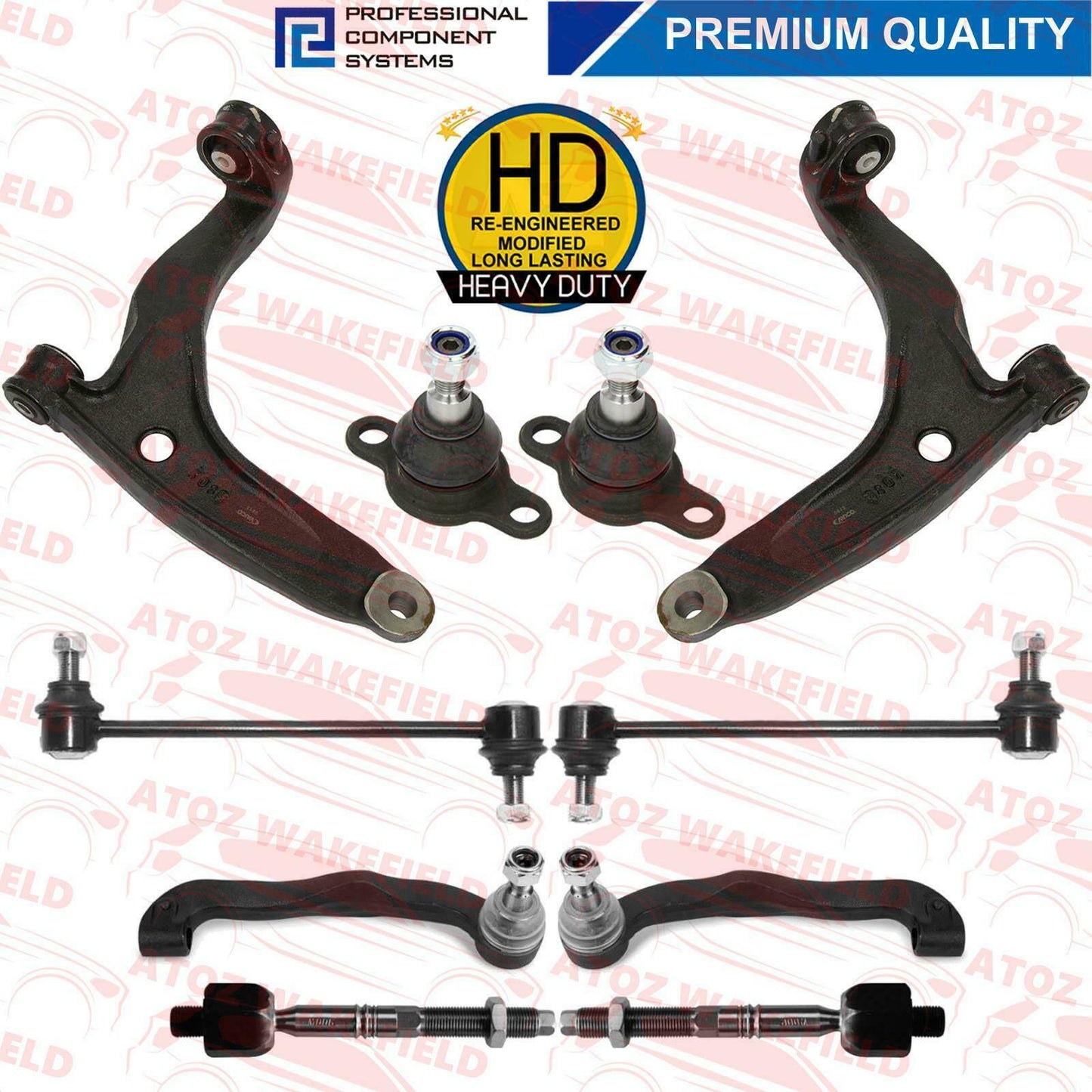 FOR VW T5 TRANSPORTER FRONT LOWER SUSPENSION WISHBONE CONTROL ARMS LINKS KIT SET