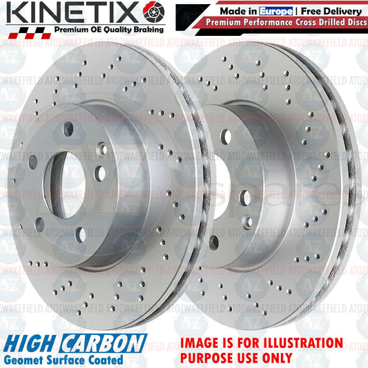 FOR VW UP 1.0 GTi 2017- FRONT CROSS DRILLED BRAKE DISCS PAIR 288mm