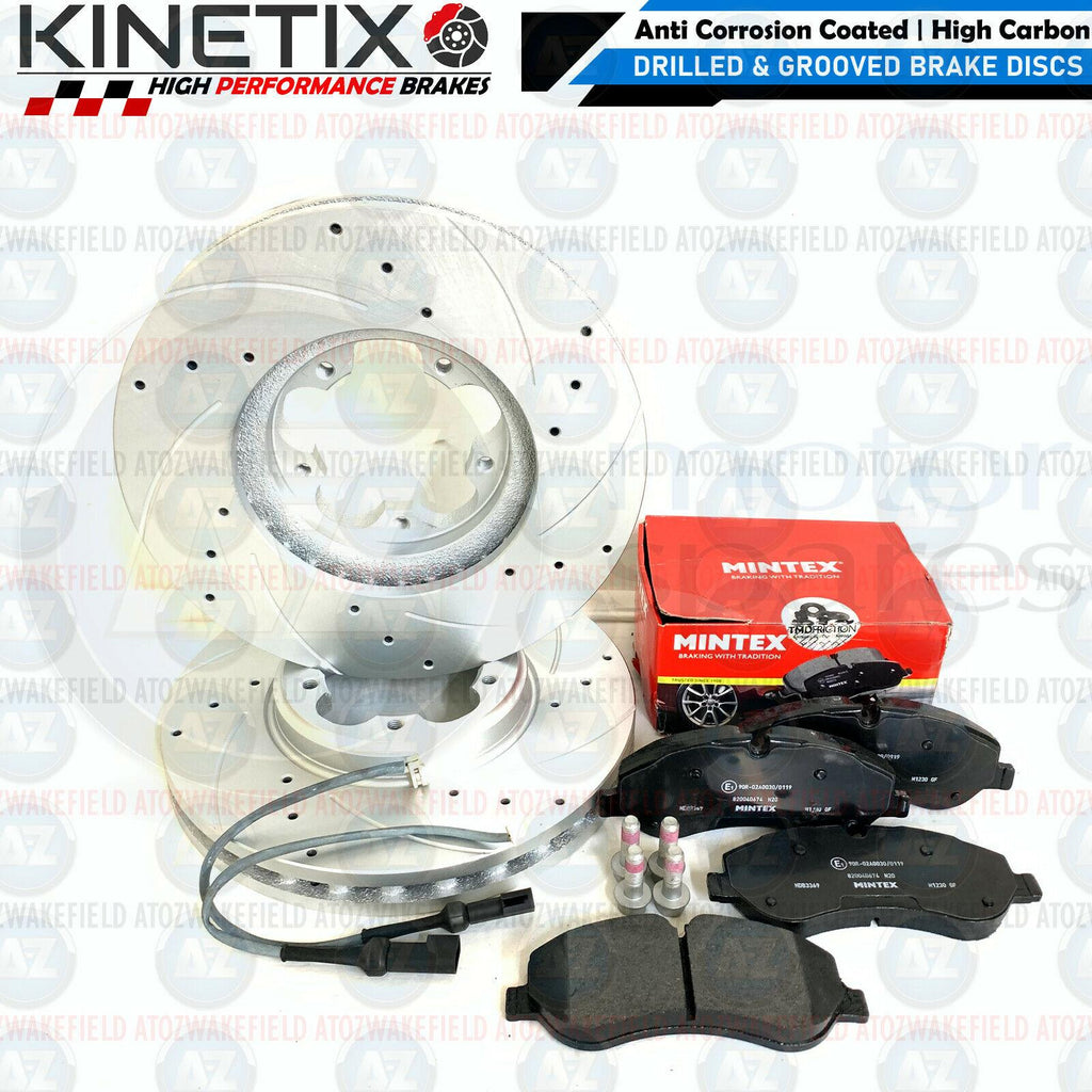 FITS TOURNEO TRANSIT CUSTOM 15- PERFORMANCE FRONT BRAKE DISCS MINTEX PADS 308mm