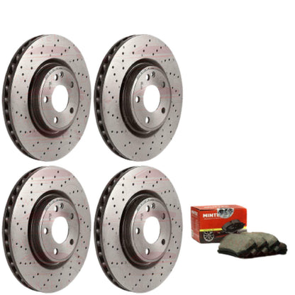 FRONT REAR PERFORMANCE CROSS DRILLED BRAKE DISCS BRAKE MINTEX PADS 282mm 312mm