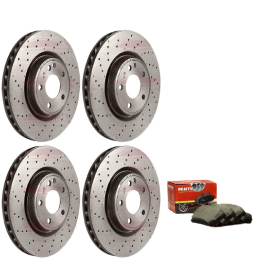 FRONT REAR PERFORMANCE CROSS DRILLED BRAKE DISCS BRAKE MINTEX PADS 282mm 312mm