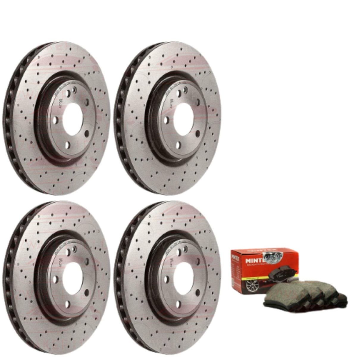 FOR AUDI VW SEAT FRONT REAR DRILLED BRAKE DISCS MINTEX PADS 312mm 282mm
