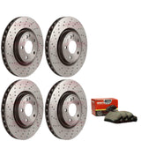 FOR AUDI VW SEAT FRONT REAR DRILLED BRAKE DISCS MINTEX PADS 312mm 282mm