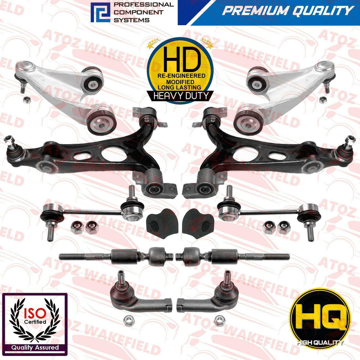 FOR ALFA 147 156 GT FRONT SUSPENSION WISHBONES ARMS TIE TRACK ROD ENDS LINKS KIT