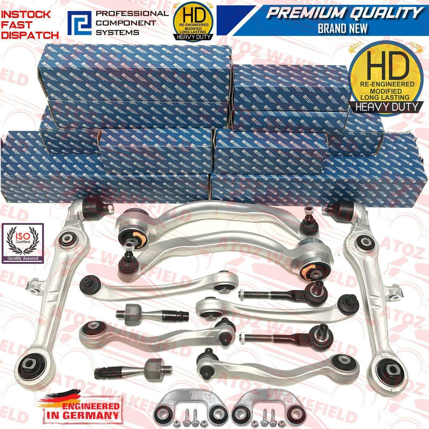 FOR AUDI A6 ALLROAD 4BH C5 FRONT SUSPENSION WISHBONES TRACK CONTROL ARMS KIT 21M