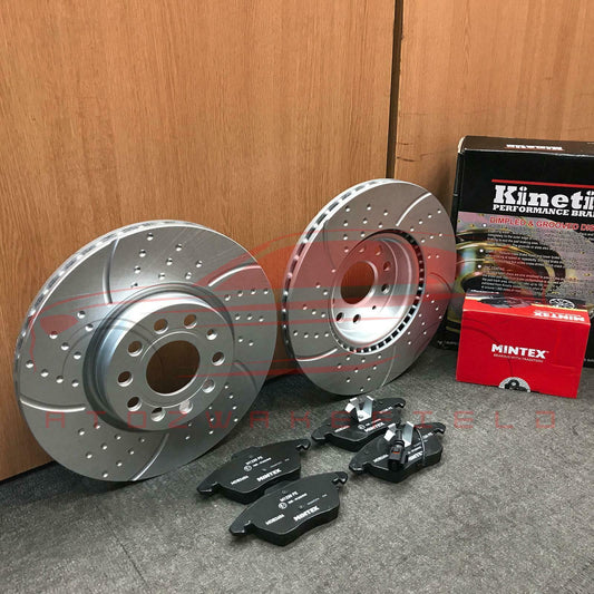 For Audi Seat Skoda VW Rear Dimpled Grooved Brake Discs Mintex Pads 272mm
